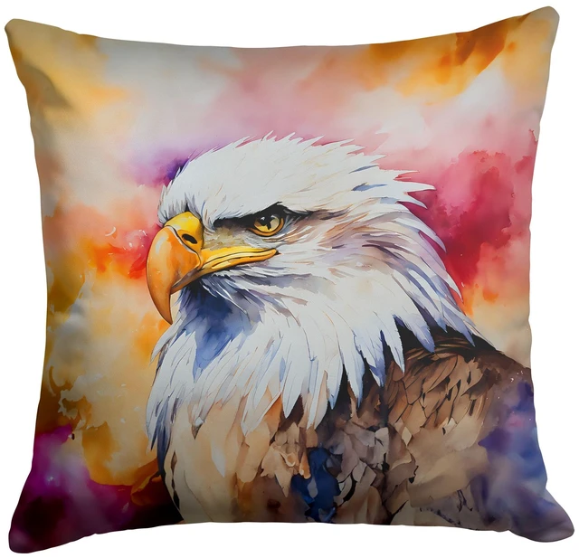 Main image of Eagle Throw Pillow Machine Washable, Indoor Outdoor Decorative Pillow for Couch, Bed or Patio, 18Hx18W