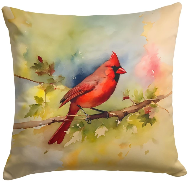 Main image of Cardinal Throw Pillow Machine Washable, Indoor Outdoor Decorative Pillow for Couch, Bed or Patio, 18Hx18W