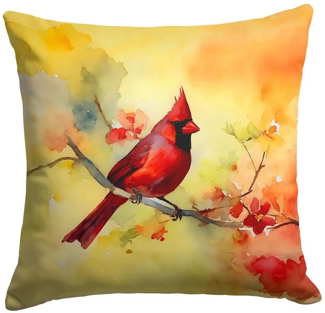 Main image of Cardinal Throw Pillow Machine Washable, Indoor Outdoor Decorative Pillow for Couch, Bed or Patio, 18Hx18W