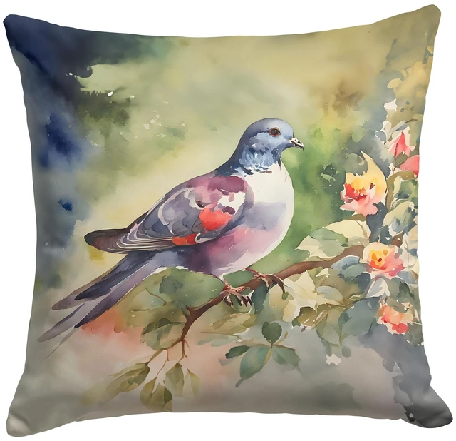 Main image of Pigeon Throw Pillow Machine Washable, Indoor Outdoor Decorative Pillow for Couch, Bed or Patio, 18Hx18W