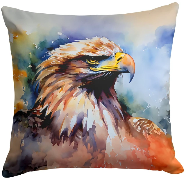 Main image of Eagle Throw Pillow Machine Washable, Indoor Outdoor Decorative Pillow for Couch, Bed or Patio, 18Hx18W