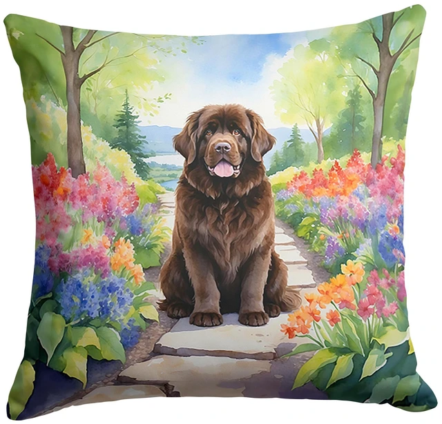 Main image of Newfoundland Spring Path Throw Pillow Machine Washable, Indoor Outdoor Decorative Pillow for Couch, Bed or Patio, 18Hx18W