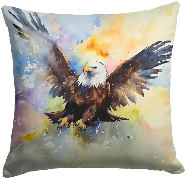 Main image of Eagle Throw Pillow Machine Washable, Indoor Outdoor Decorative Pillow for Couch, Bed or Patio, 18Hx18W