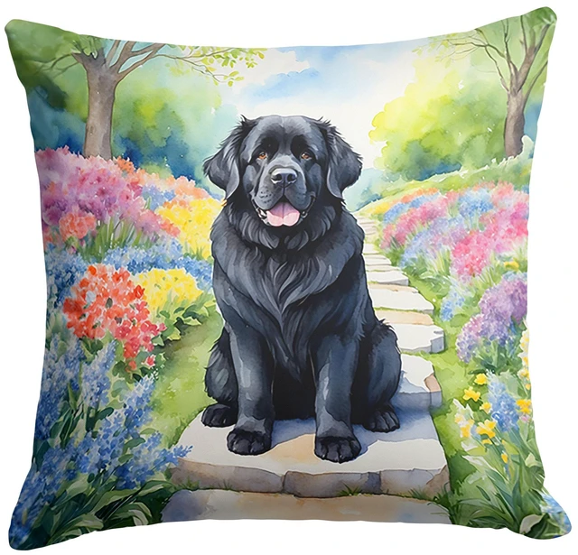 Main image of Newfoundland Spring Path Throw Pillow Machine Washable, Indoor Outdoor Decorative Pillow for Couch, Bed or Patio, 18Hx18W