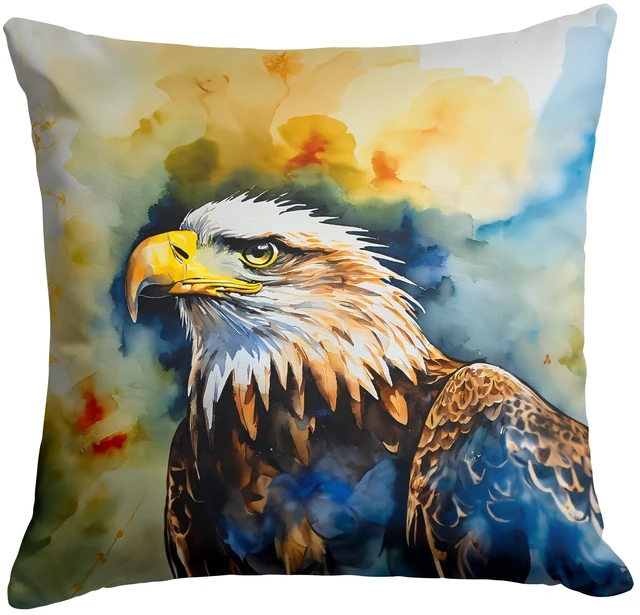 Main image of Eagle Throw Pillow Machine Washable, Indoor Outdoor Decorative Pillow for Couch, Bed or Patio, 18Hx18W