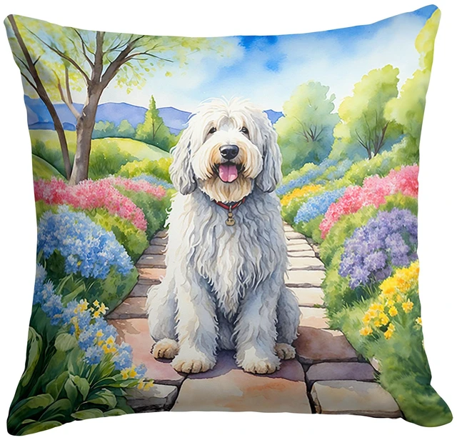 Main image of Komondor Spring Path Throw Pillow Machine Washable, Indoor Outdoor Decorative Pillow for Couch, Bed or Patio, 18Hx18W
