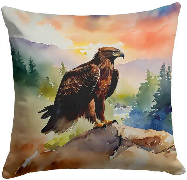 Main image of Eagle Throw Pillow Machine Washable, Indoor Outdoor Decorative Pillow for Couch, Bed or Patio, 18Hx18W
