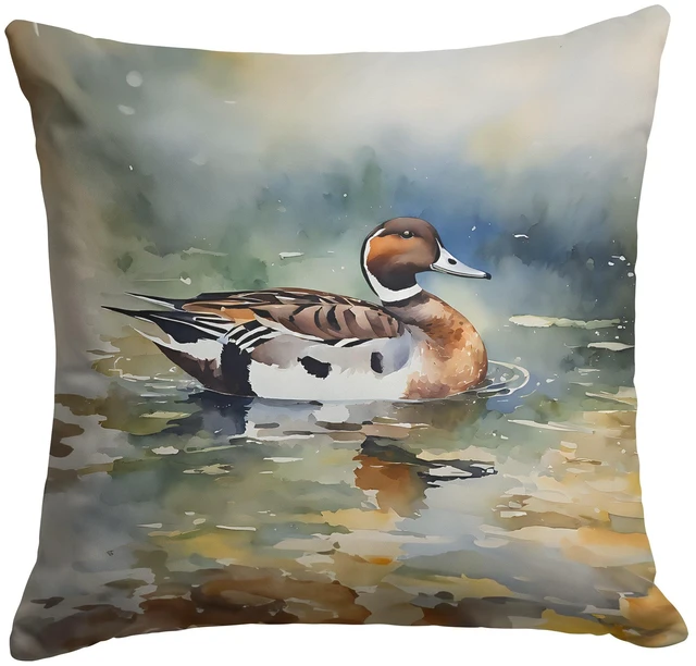 Main image of Northern Pintail Throw Pillow Machine Washable, Indoor Outdoor Decorative Pillow for Couch, Bed or Patio, 18Hx18W