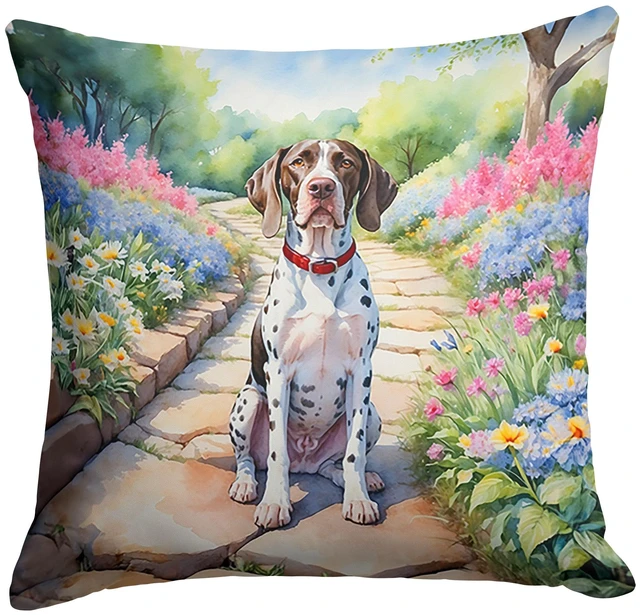 Main image of Pointer Spring Path Throw Pillow Machine Washable, Indoor Outdoor Decorative Pillow for Couch, Bed or Patio, 18Hx18W