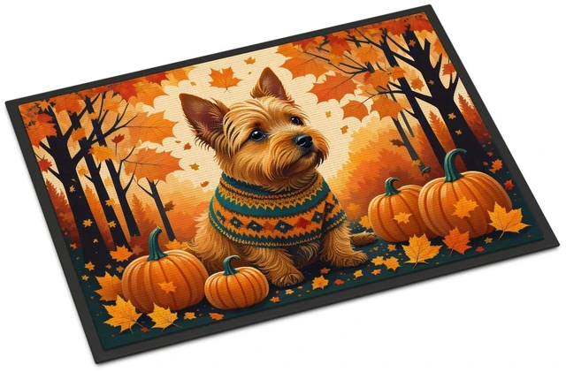 Main image of NEW Norwich Terrier Fall Doormat Front Door Mat Indoor Outdoor Rugs for Entryway, Non Slip Washable Low Pile, 18H X 27W