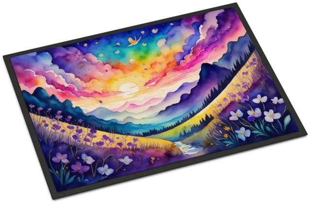 Main image of NEW Violets in Color Doormat Front Door Mat Indoor Outdoor Rugs for Entryway, Non Slip Washable Low Pile, 18H X 27W