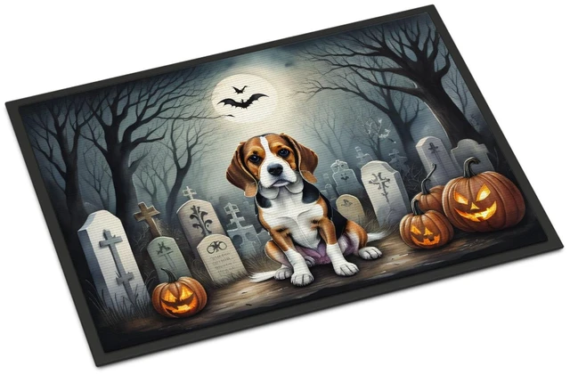 Main image of NEW Beagle Spooky Halloween Doormat Front Door Mat Indoor Outdoor Rugs for Entryway, Non Slip Washable Low Pile, 18H X 27W