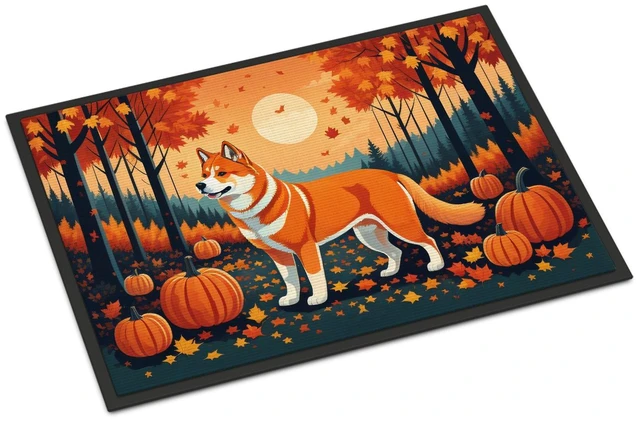 Main image of NEW Akita Fall Doormat Front Door Mat Indoor Outdoor Rugs for Entryway, Non Slip Washable Low Pile, 18H X 27W