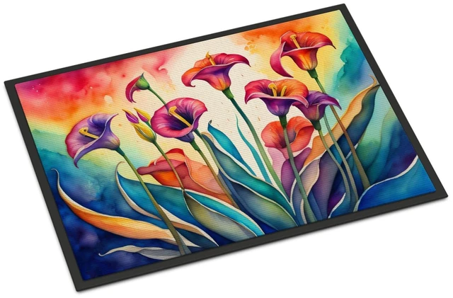Main image of NEW Calla Lilies in Color Doormat Front Door Mat Indoor Outdoor Rugs for Entryway, Non Slip Washable Low Pile, 18H X 27W