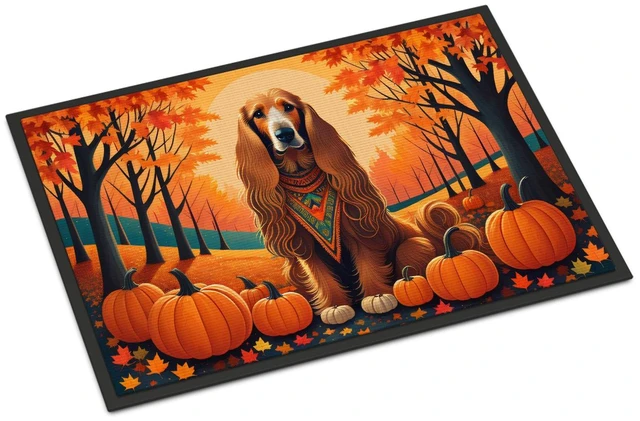 Main image of NEW Afghan Hound Fall Doormat Front Door Mat Indoor Outdoor Rugs for Entryway, Non Slip Washable Low Pile, 18H X 27W