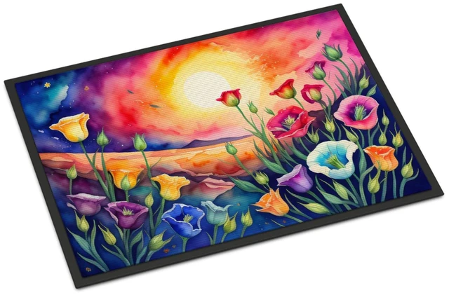Main image of NEW Lisianthus in Color Doormat Front Door Mat Indoor Outdoor Rugs for Entryway, Non Slip Washable Low Pile, 18H X 27W