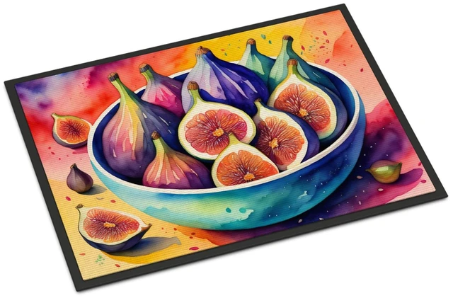 Main image of NEW Colorful Figs Doormat Front Door Mat Indoor Outdoor Rugs for Entryway, Non Slip Washable Low Pile, 18H X 27W