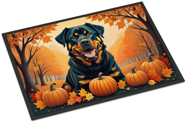 Main image of NEW Rottweiler Fall Doormat Front Door Mat Indoor Outdoor Rugs for Entryway, Non Slip Washable Low Pile, 18H X 27W