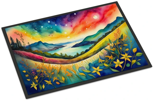 Main image of NEW Hypericum or St. John s Wort in Color Doormat Front Door Mat Indoor Outdoor Rugs for Entryway, Non Slip Washable Low Pile, 18H X 27W