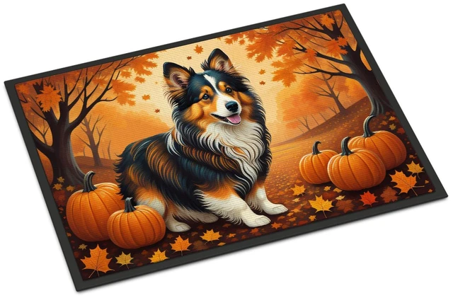 Main image of NEW Sheltie Fall Doormat Front Door Mat Indoor Outdoor Rugs for Entryway, Non Slip Washable Low Pile, 18H X 27W