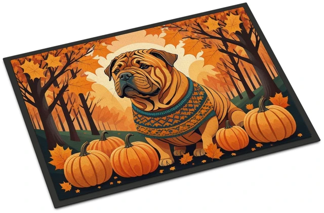 Main image of NEW Shar Pei Fall Doormat Front Door Mat Indoor Outdoor Rugs for Entryway, Non Slip Washable Low Pile, 18H X 27W