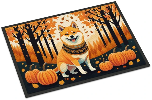 Main image of NEW Shiba Inu Fall Doormat Front Door Mat Indoor Outdoor Rugs for Entryway, Non Slip Washable Low Pile, 18H X 27W