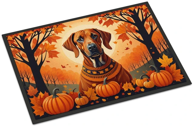 Main image of NEW Rhodesian Ridgeback Fall Doormat Front Door Mat Indoor Outdoor Rugs for Entryway, Non Slip Washable Low Pile, 18H X 27W