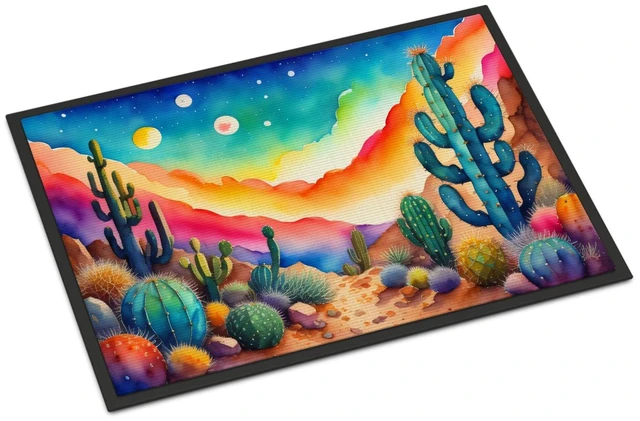 Main image of NEW Cactus in Color Doormat Front Door Mat Indoor Outdoor Rugs for Entryway, Non Slip Washable Low Pile, 18H X 27W