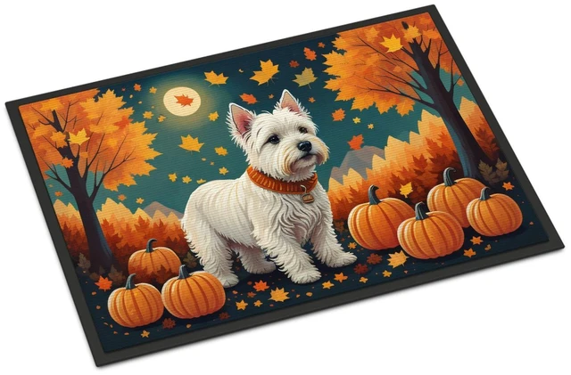 Main image of NEW Westie Fall Doormat Front Door Mat Indoor Outdoor Rugs for Entryway, Non Slip Washable Low Pile, 18H X 27W