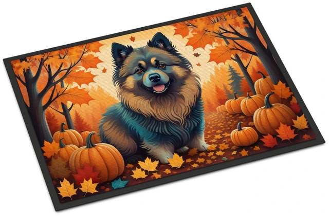 Main image of NEW Keeshond Fall Doormat Front Door Mat Indoor Outdoor Rugs for Entryway, Non Slip Washable Low Pile, 18H X 27W