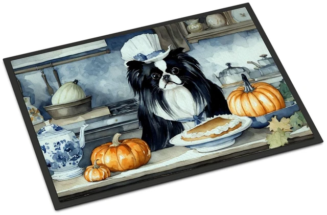 Main image of NEW Japanese Chin Fall Kitchen Pumpkins Doormat Front Door Mat Indoor Outdoor Rugs for Entryway, Non Slip Washable Low Pile, 18H X 27W