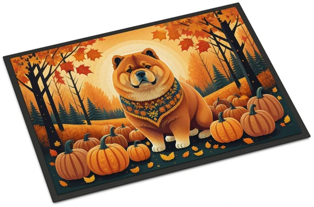 Main image of NEW Chow Chow Fall Doormat Front Door Mat Indoor Outdoor Rugs for Entryway, Non Slip Washable Low Pile, 18H X 27W