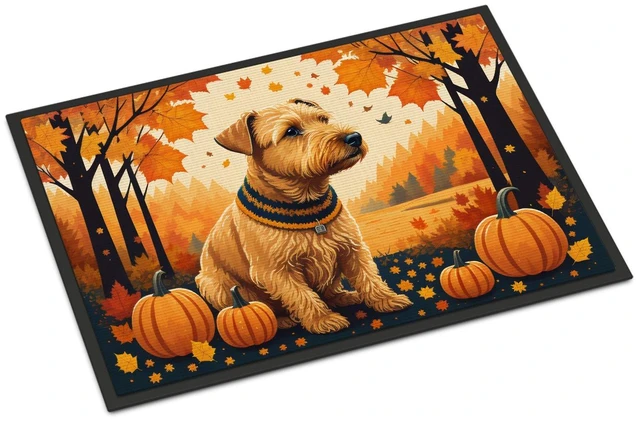Main image of NEW Lakeland Terrier Fall Doormat Front Door Mat Indoor Outdoor Rugs for Entryway, Non Slip Washable Low Pile, 18H X 27W
