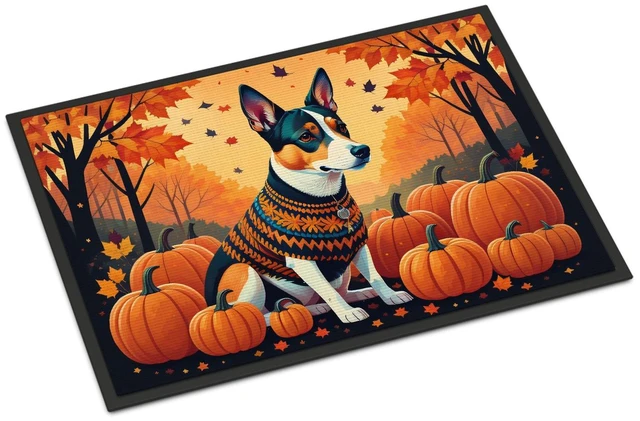 Main image of NEW Basenji Fall Doormat Front Door Mat Indoor Outdoor Rugs for Entryway, Non Slip Washable Low Pile, 18H X 27W