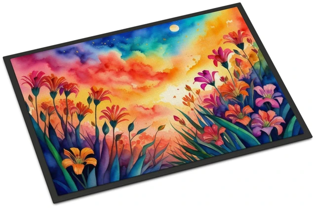 Main image of NEW Alstroemerias in Color Doormat Front Door Mat Indoor Outdoor Rugs for Entryway, Non Slip Washable Low Pile, 18H X 27W