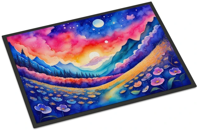Main image of NEW Periwinkles in Color Doormat Front Door Mat Indoor Outdoor Rugs for Entryway, Non Slip Washable Low Pile, 18H X 27W