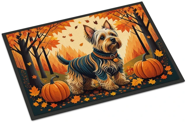 Main image of NEW Silky Terrier Fall Doormat Front Door Mat Indoor Outdoor Rugs for Entryway, Non Slip Washable Low Pile, 18H X 27W