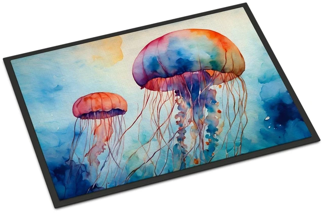 Main image of NEW Jellyfish Doormat Front Door Mat Indoor Outdoor Rugs for Entryway, Non Slip Washable Low Pile, 18H X 27W