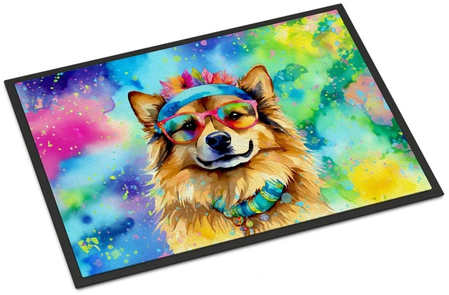 Main image of NEW Hippie Dawg Doormat Front Door Mat Indoor Outdoor Rugs for Entryway, Non Slip Washable Low Pile, 18H X 27W