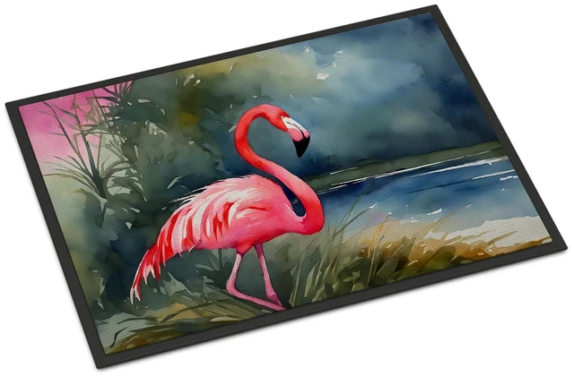 Main image of NEW Flamingo Doormat Front Door Mat Indoor Outdoor Rugs for Entryway, Non Slip Washable Low Pile, 18H X 27W