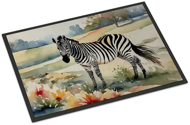 Main image of NEW Zebra Doormat Front Door Mat Indoor Outdoor Rugs for Entryway, Non Slip Washable Low Pile, 18H X 27W