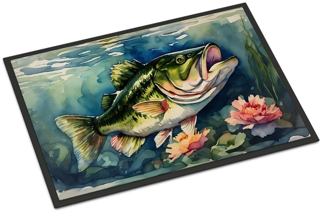 Main image of NEW Largemouth Bass Doormat Front Door Mat Indoor Outdoor Rugs for Entryway, Non Slip Washable Low Pile, 18H X 27W