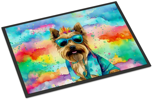 Main image of NEW Cairn Terrier Hippie Dawg Doormat Front Door Mat Indoor Outdoor Rugs for Entryway, Non Slip Washable Low Pile, 18H X 27W