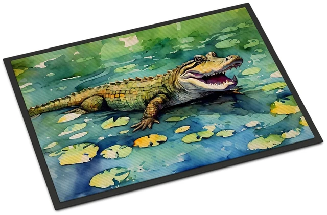 Main image of NEW Alligator Doormat Front Door Mat Indoor Outdoor Rugs for Entryway, Non Slip Washable Low Pile, 18H X 27W