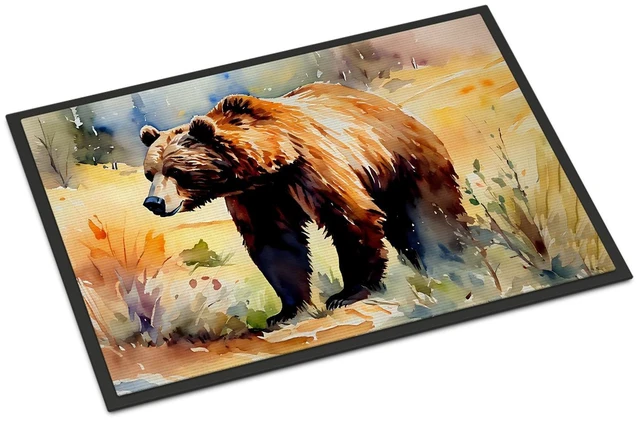 Main image of NEW Grizzly Bear Doormat Front Door Mat Indoor Outdoor Rugs for Entryway, Non Slip Washable Low Pile, 18H X 27W
