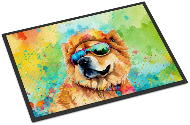 Main image of NEW Chow Chow Hippie Dawg Doormat Front Door Mat Indoor Outdoor Rugs for Entryway, Non Slip Washable Low Pile, 18H X 27W