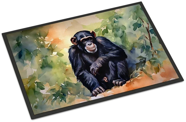 Main image of NEW Chimpanzee Doormat Front Door Mat Indoor Outdoor Rugs for Entryway, Non Slip Washable Low Pile, 18H X 27W