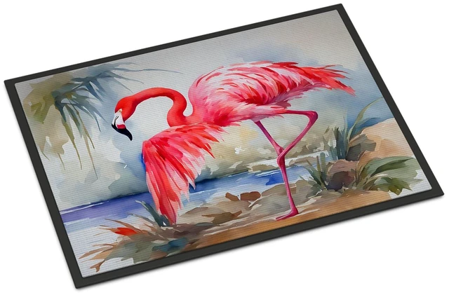 Main image of NEW Flamingo Doormat Front Door Mat Indoor Outdoor Rugs for Entryway, Non Slip Washable Low Pile, 18H X 27W