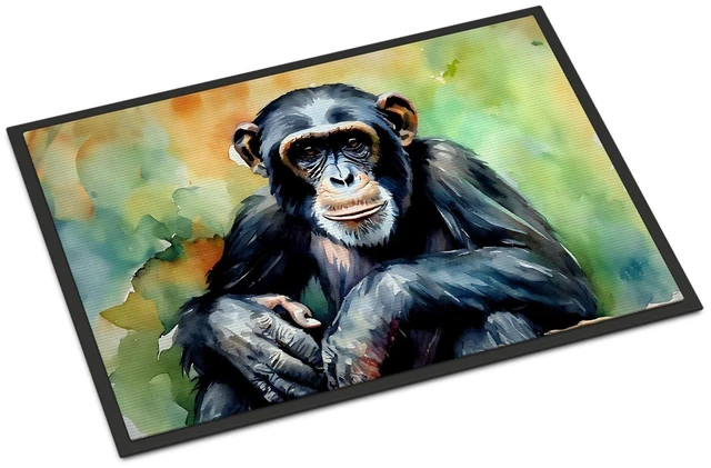 Main image of NEW Chimpanzee Doormat Front Door Mat Indoor Outdoor Rugs for Entryway, Non Slip Washable Low Pile, 18H X 27W