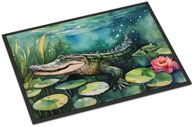 Main image of NEW Alligator Doormat Front Door Mat Indoor Outdoor Rugs for Entryway, Non Slip Washable Low Pile, 18H X 27W